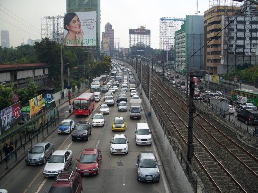 Traffic along EDSA, Manila