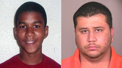 17 year old Trayvon Martin (left), 28 year old George Zimmerman, Trayvon's murderer (right)