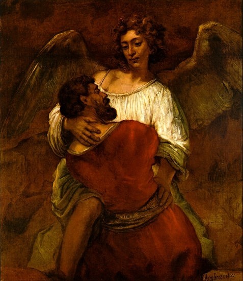 "Jacob Struggles with the Angel" by Rembrandt