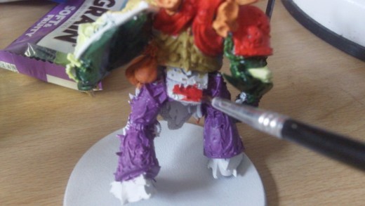 Add some red gore for the back folds of armor...