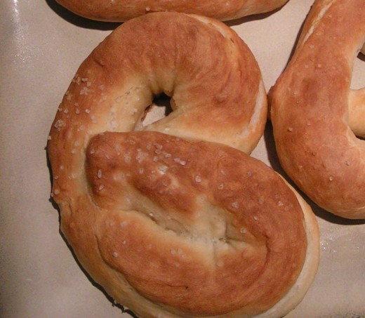 Delicious soft pretzel fresh out of the oven! Yummy!