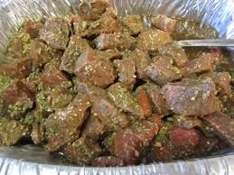 This is what your marinading meat should look like before you refrigerate it. add drips of oil, or dashes of the seasonings until it looks like this.