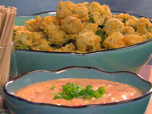Southern Fried Okra With Chili Sauce.