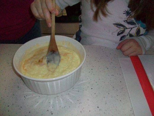 Putting the finishing touches on homemade tapioca pudding