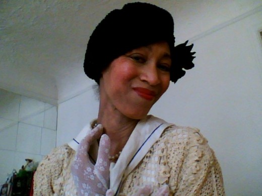 Victoria Moore in her costume for her tap piece, "Romance Schmomance".