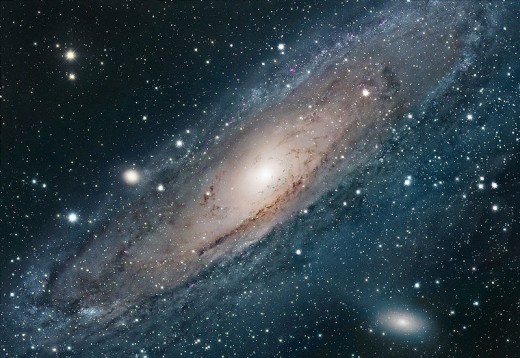 The Andromeda galaxy (M31). At 2.5 million light years, it is one of the closest galaxies to our own -- certainly the closest large galaxy.