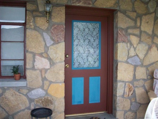 Entrance to the basement apartment.
