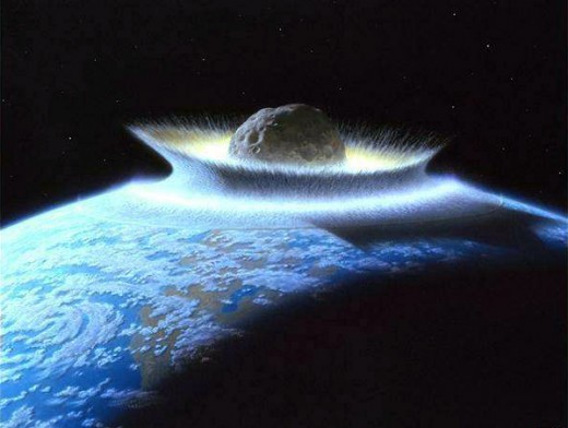 Artist's rendering of planetoid crashing into primordial Earth. Could a potential end-of-life event have been the reason behind Noah's Flood?
