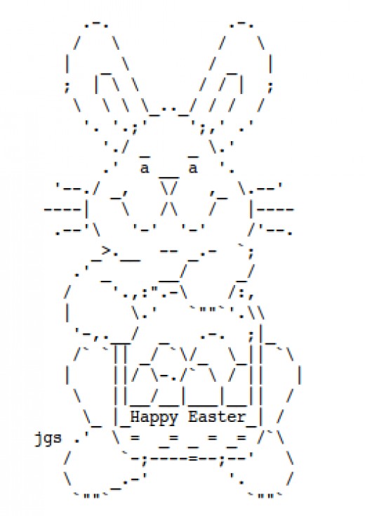 Easter Bunnies and Chocolate Rabbits in ASCII Text Art HubPages