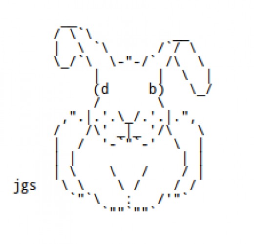 cute bunny text art copy and paste