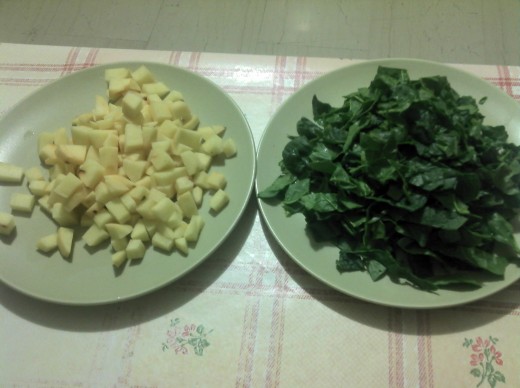 Potatoes and Spinach
