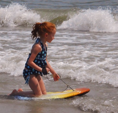 To move your surfboard even if you're too close to the shoreline to get any real action.