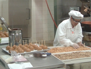 Workers busy creating some of the wonderful treats available at Ethel M. Chocolates.