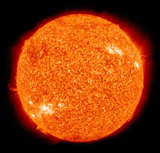 Our sun as seen in a false-color image taken in the extreme ultraviolet. The sun becoming a red giant will signal the end of the world.