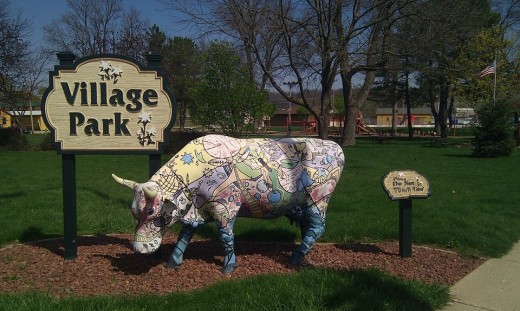 Village park cow