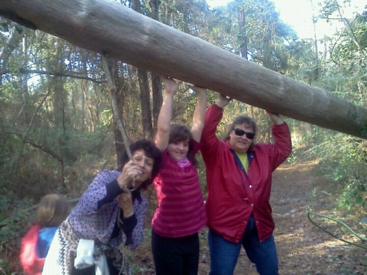 Alicia (left) being silly with my daughter and mom daughter during one of her visits.