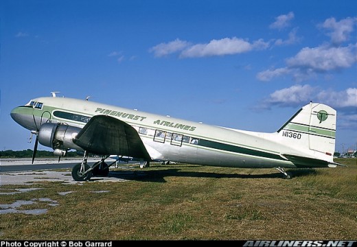 DC-3 incorporating tricycle tail wheel