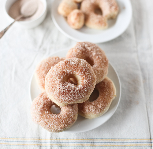 Baked Doughnuts. Here they have been dipped in Splenda. See below for how to make powdered Splenda so you can make delicious powdered baked donuts.