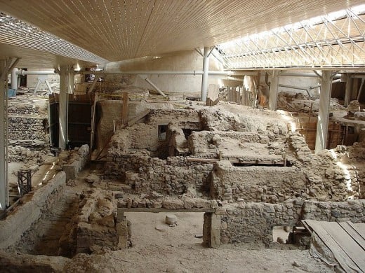 Archaeological dig on Santorini, at Akrotiri. Photo by Klearchos P. Kapoutsis on July 4, 2006.