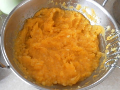 Mashed pumpkin and potato