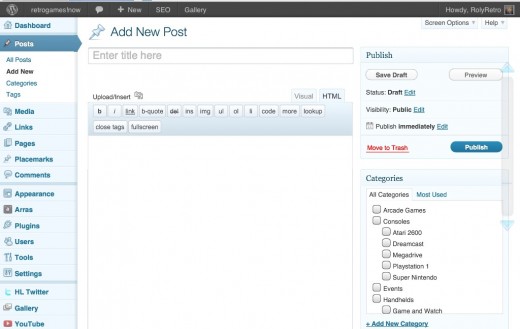 Add a new post in Wordpress