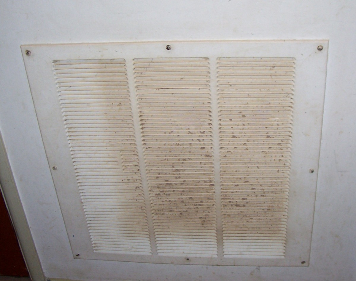 Return air registers are usually mounted to the wall. They gather more dust and dirt than supply registers.