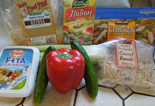 These are the ingredients I normally use when making my Quinoa Chicken Salad.