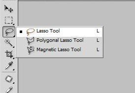 Where to find the lasso tool.