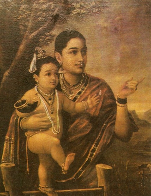 Yashoda and Krishna.