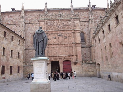 Plaza de los Estudiantes at the University of Salamanca in Salamanca, Spain.