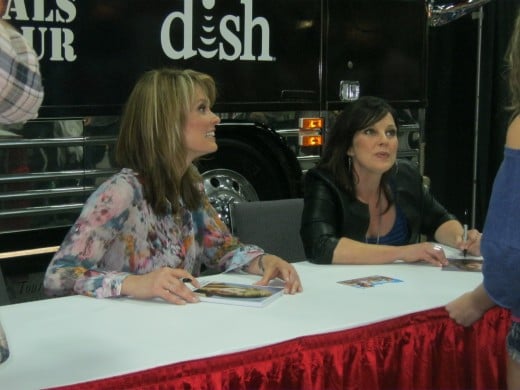 Two of the hostesses of GAC television shows, Suzanne Alexander and Nan Kelley.
