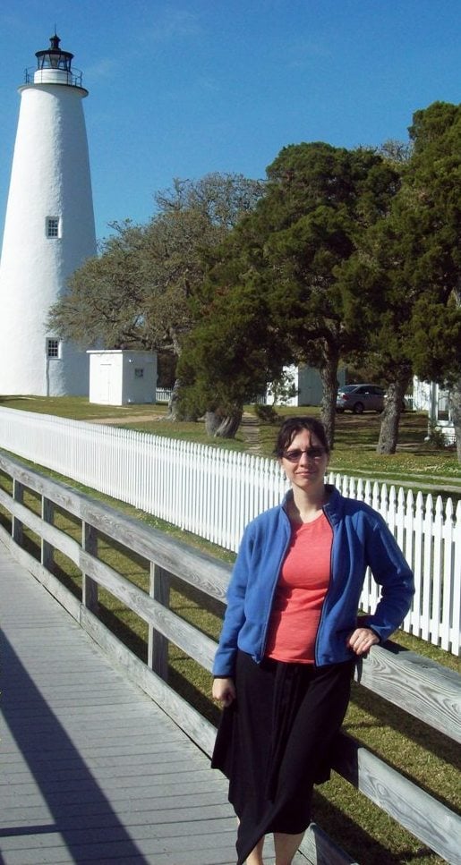A picture of me standing at the Ocracoke Lighthouse Station.