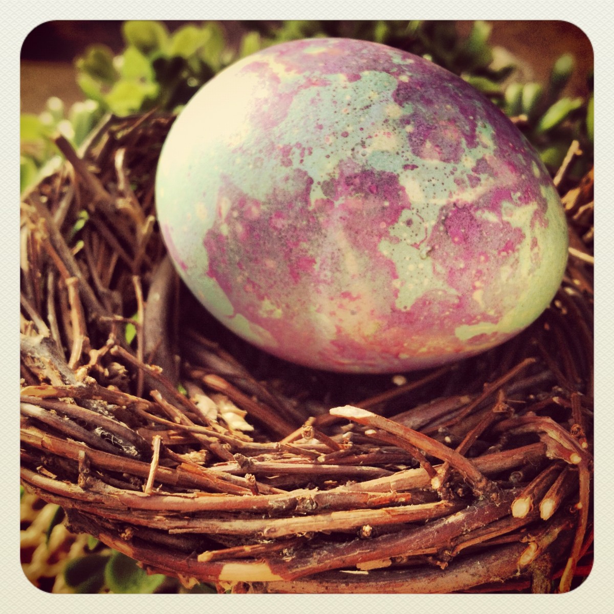 dinosaur Easter egg in nest