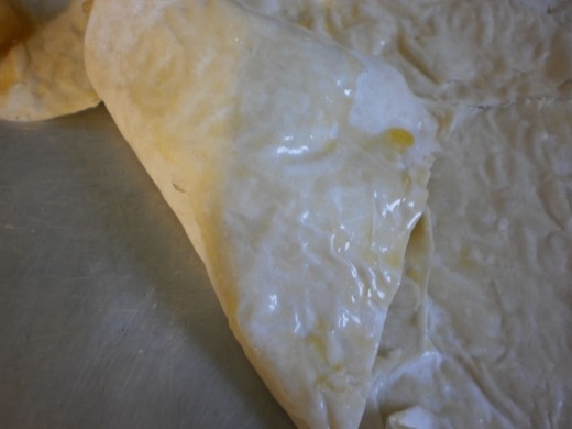 Folding phyllo up to form a triangle