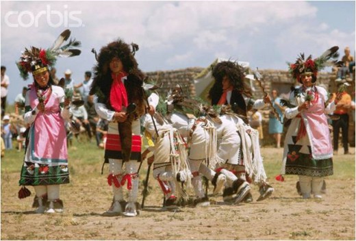 Traditional Pueblo dancers