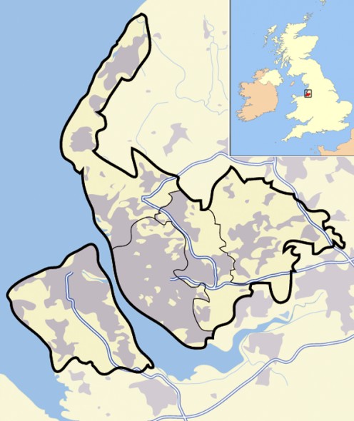 Map of Merseyside, England