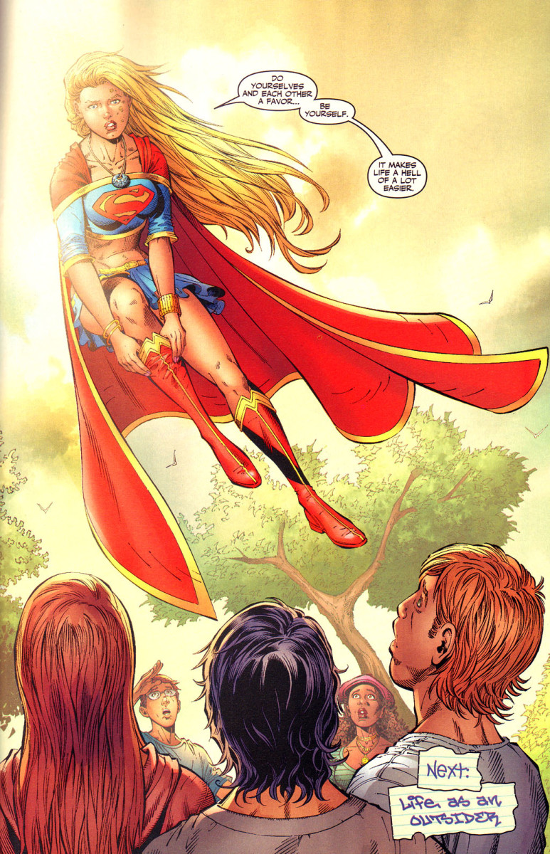 SUPERGIRL IS ALWAYS HERSELF NO MATTER WHAT THE SITUATION. YOU GOTTA LOVE THAT SUPERGIRL!