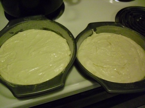 Split the batter evenly into two or three pans.