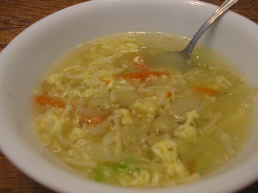 Cabbage egg soup