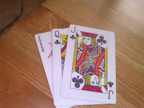 Example of an impure sequence using a natural joker from the deck.