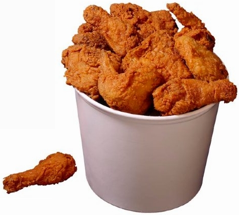 Buckets can be filled with dead chicken