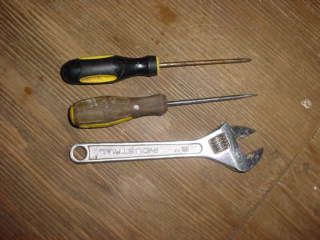 Philips Head  Straight Screw Drivers and Crescent Wrench