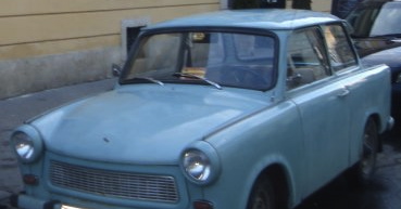 A Trabant in classic baby blue