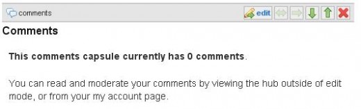 Outlook of comment capsule after adding "comments" capsule