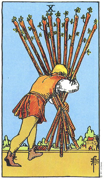Meaning of card: struggling  fighting uphill doing everything the hard way experiencing resistance pushing against the current having to work for every gain finding that nothing comes easily laboring