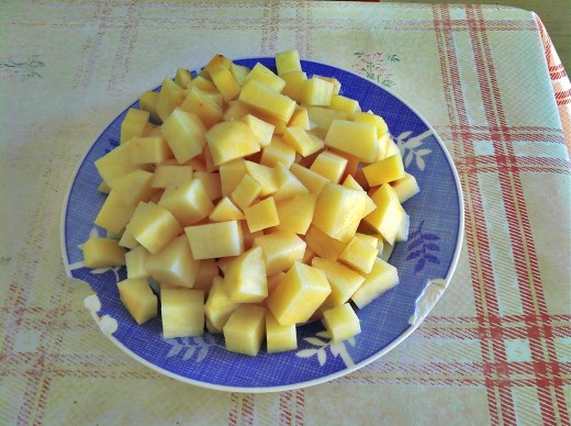 Diced potatoes