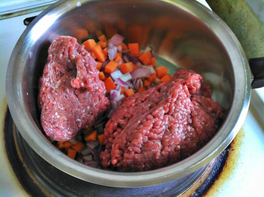 Minced meat and vegetables