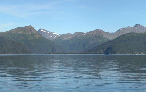 McCarty Glacier has retreated back into the mountains as of 2004.