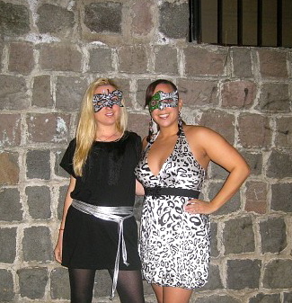 The author with a friend in Quito on New Year's Eve