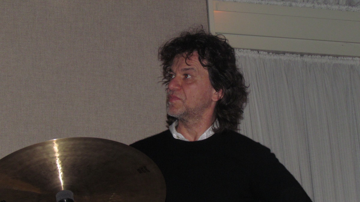 The awesome drummer Marcello, with the Vana Gierig Trio